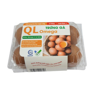 Trứng gà tươi Omega & DHA size 60g QL hộp 6 quả (1 Hộp)