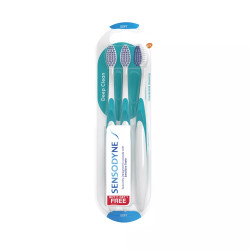 Bộ bàn chải đánh răng deep clean soft Sensodyne vỉ 3 cái (1 Pack)