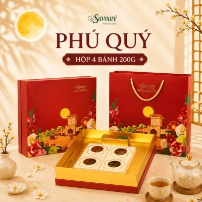 Hộp 4 bánh trung thu Phú Quý 1 Savouré 200g