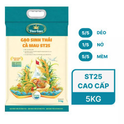 Gạo sinh thái Cà Mau ST25 Vua Gạo túi 5kg