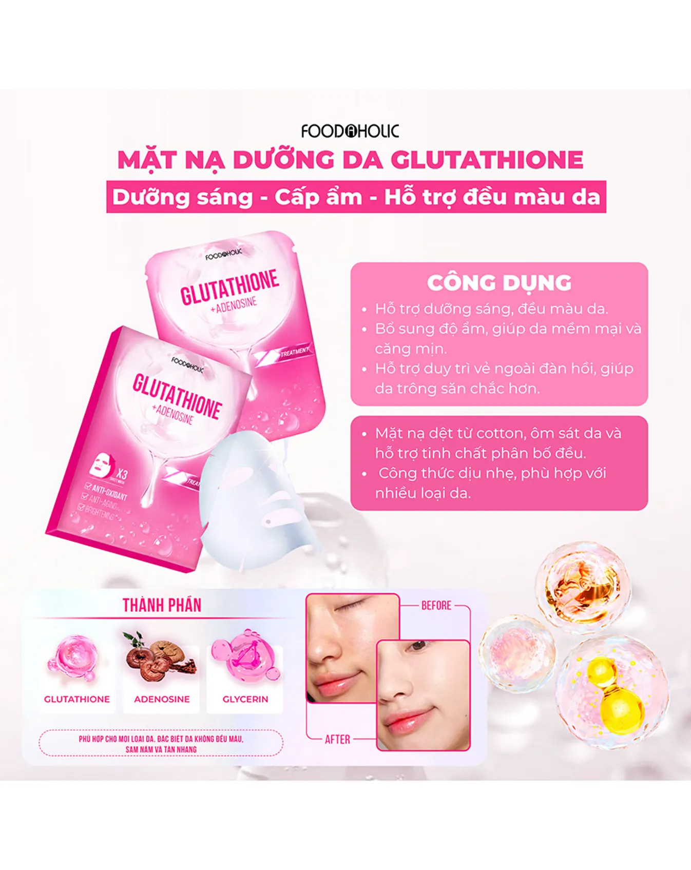 Mặt Nạ Foodaholic Glutathione 23ml - Image 2