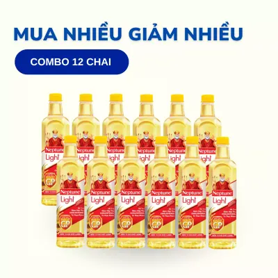 Combo 12 chai dầu hỗn hợp Light Neptune 1l