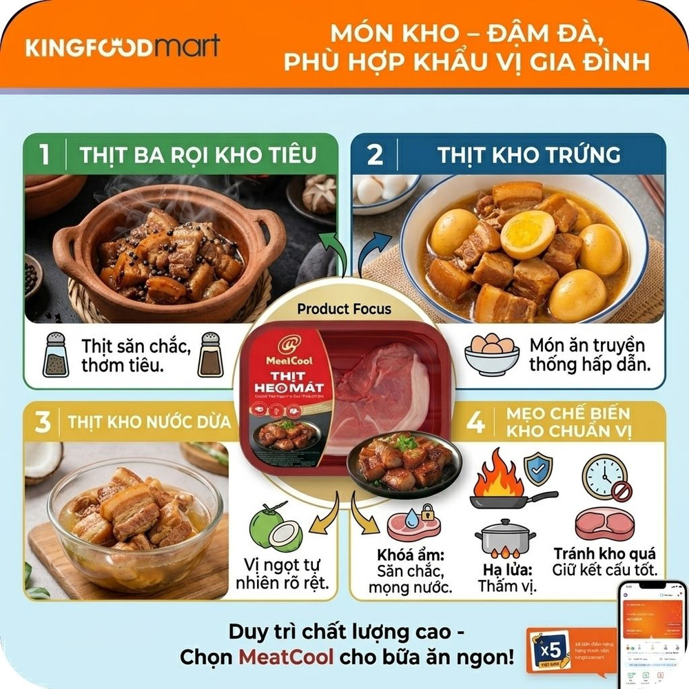 cách chế biến thịt heo Meatcool phổ biến