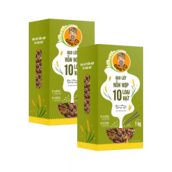 Combo 2 Gạo lứt hỗn hợp 10 loại hạt Ông Cụ hộp 1kg x 2