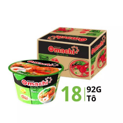 Thùng mì dinh dưỡng khoai tây lẩu tôm càng Omachi tô 92g (18 Tô)