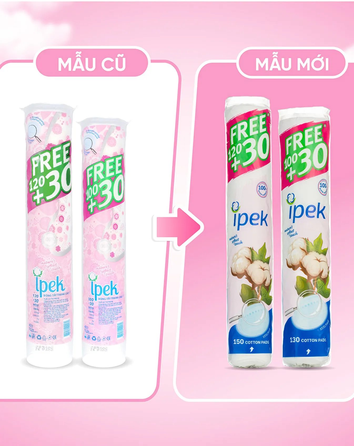 Bông Tẩy Trang Ipek Siêu Mềm Mịn 150 Miếng - Image 4