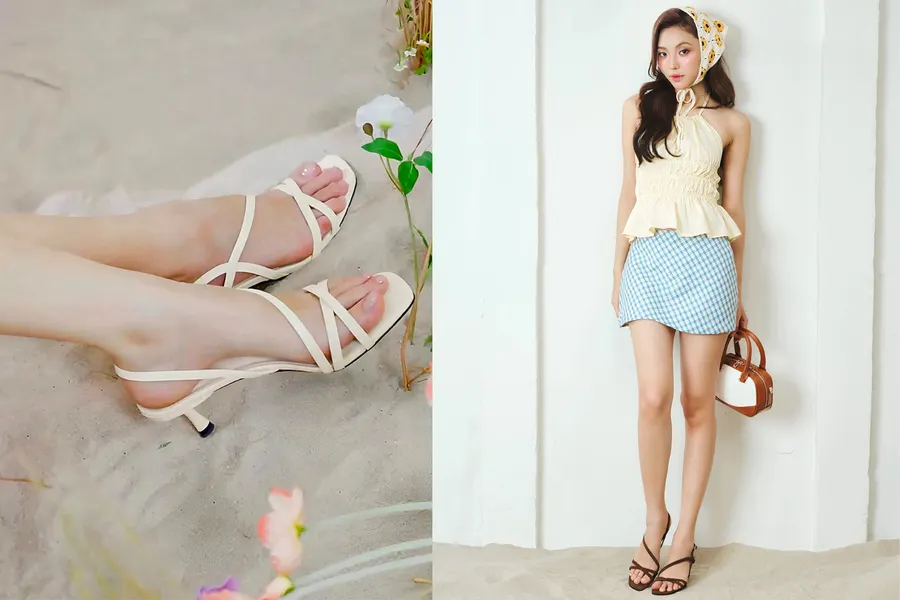 Giày Sandal Phối Quai Tự Do: Nét Thanh Mảnh Cho Trang Phục Mùa Hè