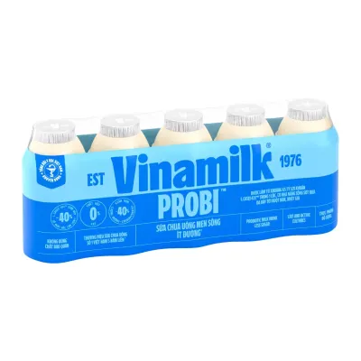Lốc 5 chai sữa chua uống Probi Vinamilk ít đường 65ml