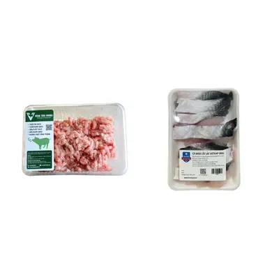 Combo Nạc heo xay Vĩnh Tân Foods khay 300g (1 Khay) + Cá basa cắt lát VietGAP 2-2.5cm vỉ 300g