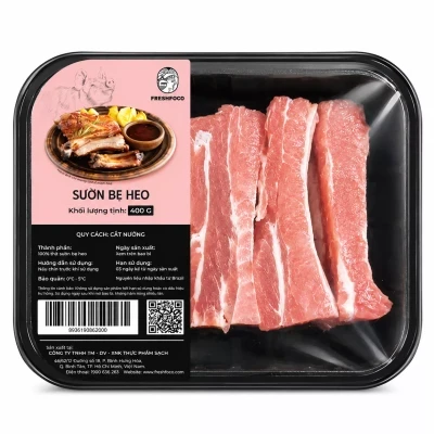Sườn bẹ nhập khẩu cắt kho Freshfoco khay 400g