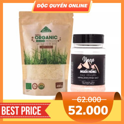 Combo đường organic Biên Hòa 400g và Muối hồng xay nhuyễn Vipep 200g