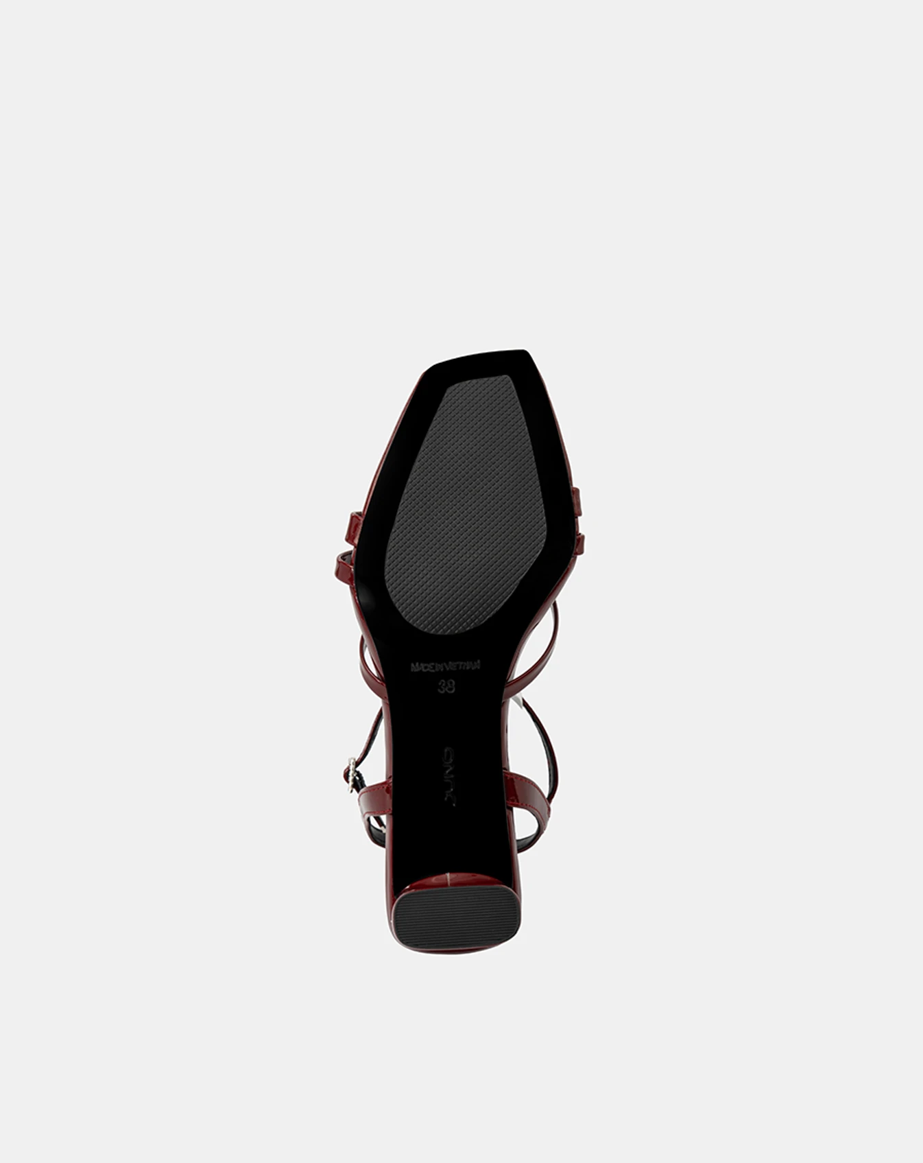 Giày Sandal Gót Vuông Phối Khóa Đá - Image 6