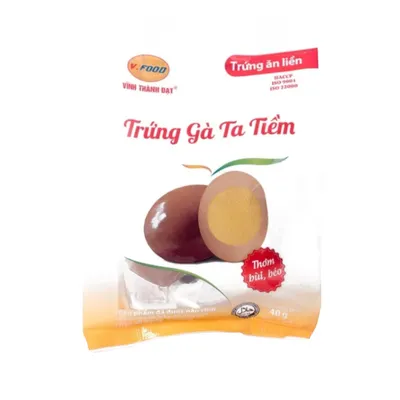 Trứng gà ta tiềm 50g ± 2g Vfoods gói 2 quả
