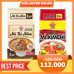 Combo 2 lốc mì Otoki bò hầm và kim chi 120gx8x2