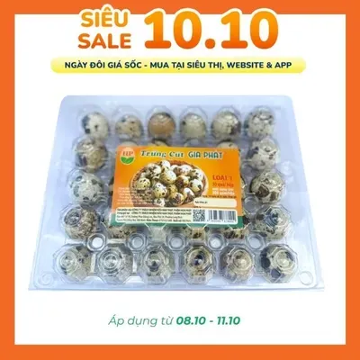 Trứng cút Gia Phát hộp 30 quả 10-12g