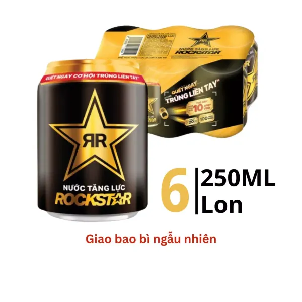 Lốc 6 lon nước tăng lực Rockstar 250ml