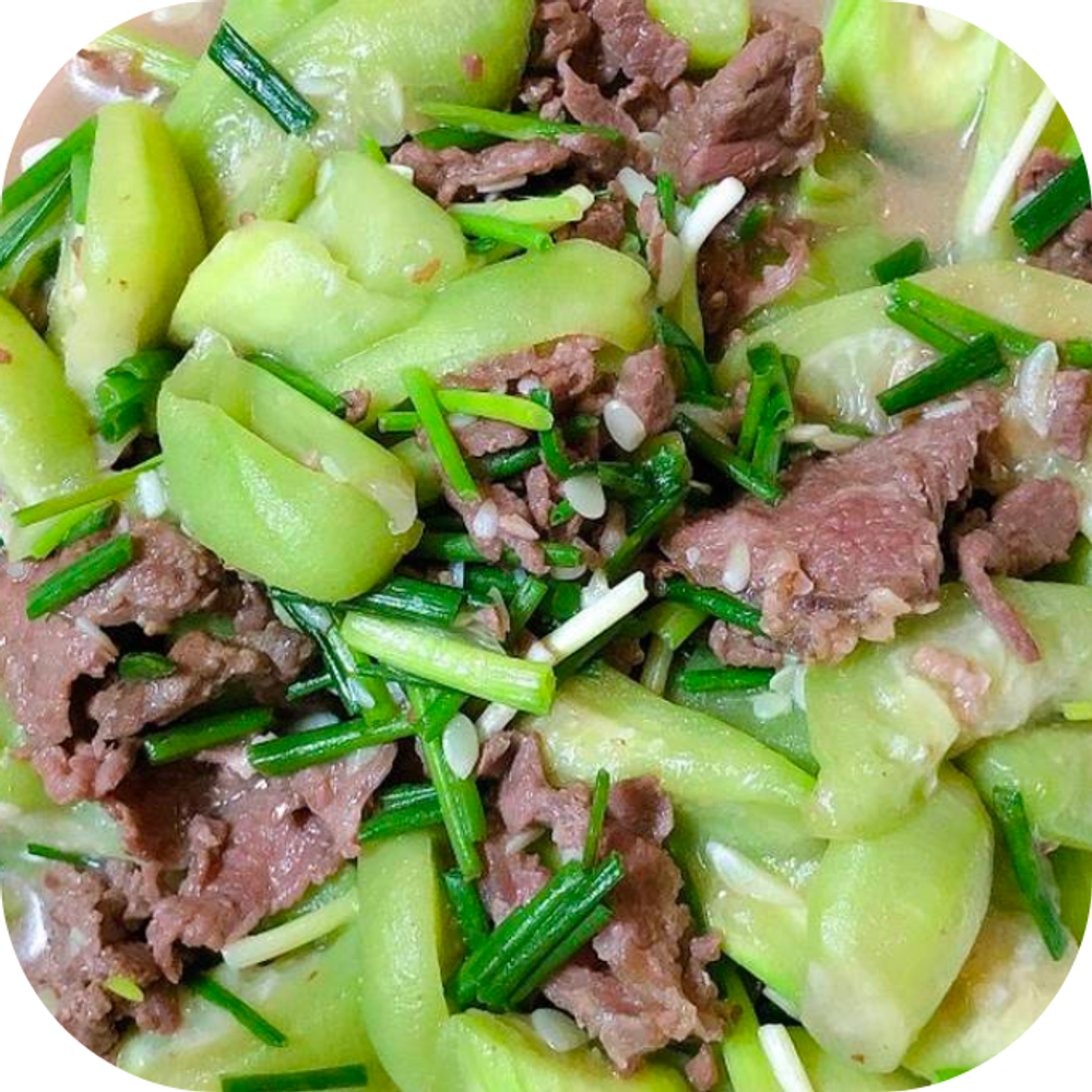 bò xào mướp