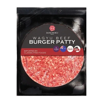 Thịt bò xay Sanchoku Wagyu đông lạnh Burger Patty gói 150g
