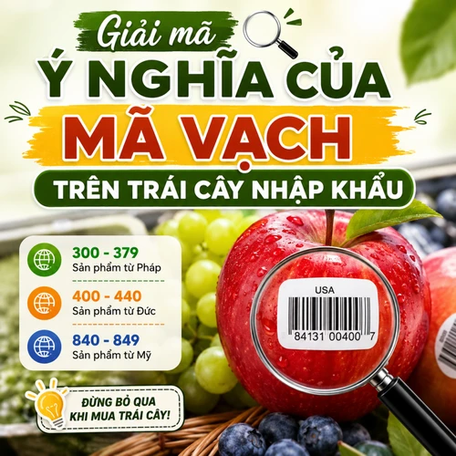 Giải mã ý nghĩa của mã vạch trên trái cây nhập khẩu