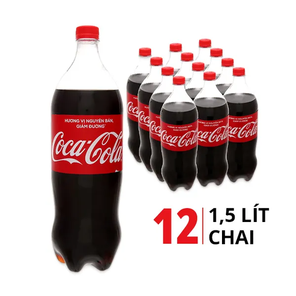 Thùng 12 chai nước ngọt Coca Cola 1.5L