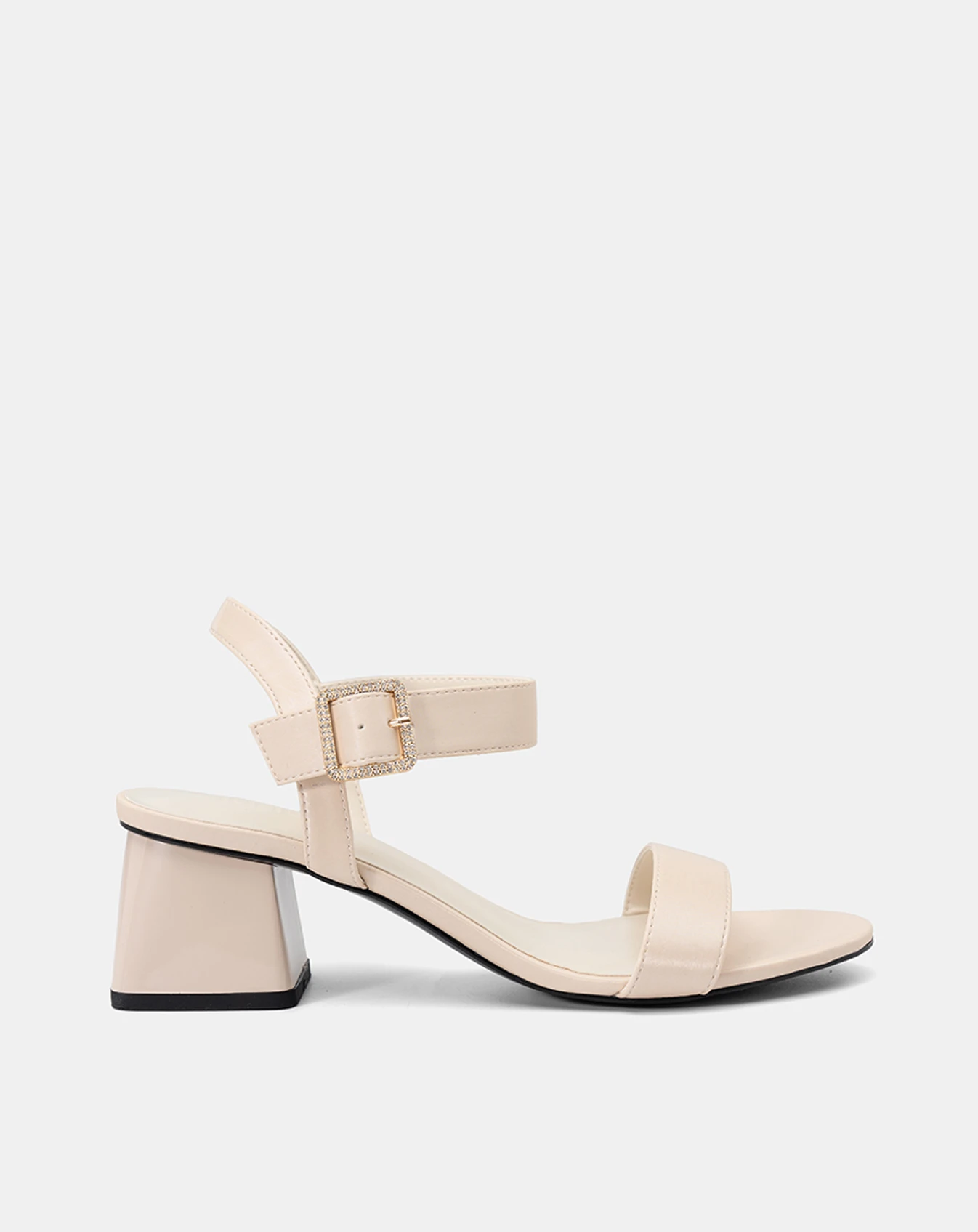 Giày Sandal Gót Hình Thang Phối Khóa Hạt - Image 1