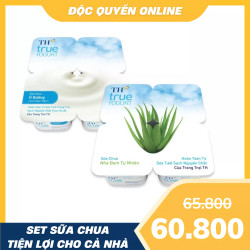 Combo sữa chua ăn TH True Milk ít đường + sữa chua nha đam (1 Combo)