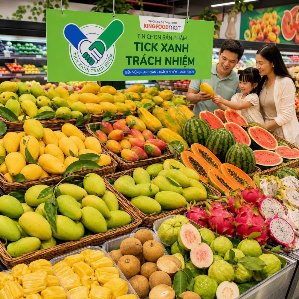 Công ty TNHH MTV TM - DV XNK Nông Sản Kim Phúc: Trái cây tươi Tick Xanh tại Kingfoodmart
