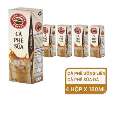 Lốc 4 hộp cà phê sữa đá Highlands Coffee 180ml