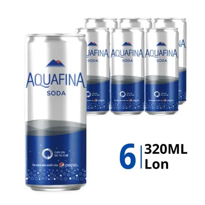 Lốc 6 lon nước soda Aquafina 320ml