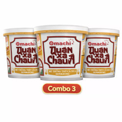 Combo 3 Quán xá châu á mì cà chua trứng Hong Kong Omachi hộp 104g (3 Hộp)