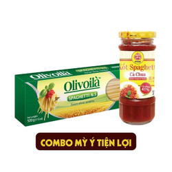 Combo Mì Ý tiện lợi: gói mì spaghetti Olivoila N.5 (500g) + Sốt spaghetti Otoki (220g)