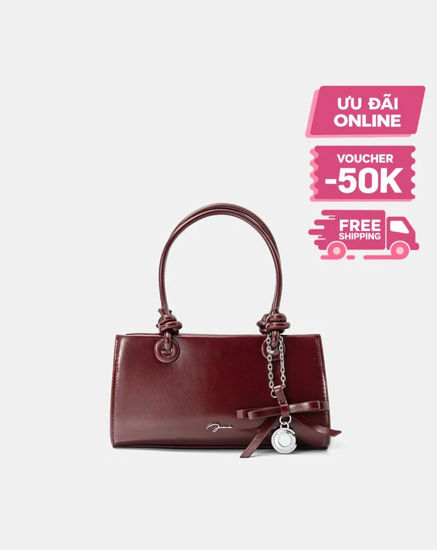 Túi Xách Nhỏ Top Handle Phối Charm Nơ