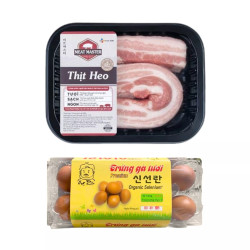 Combo ba rọi 400g và trứng gà Gfood 10 quả