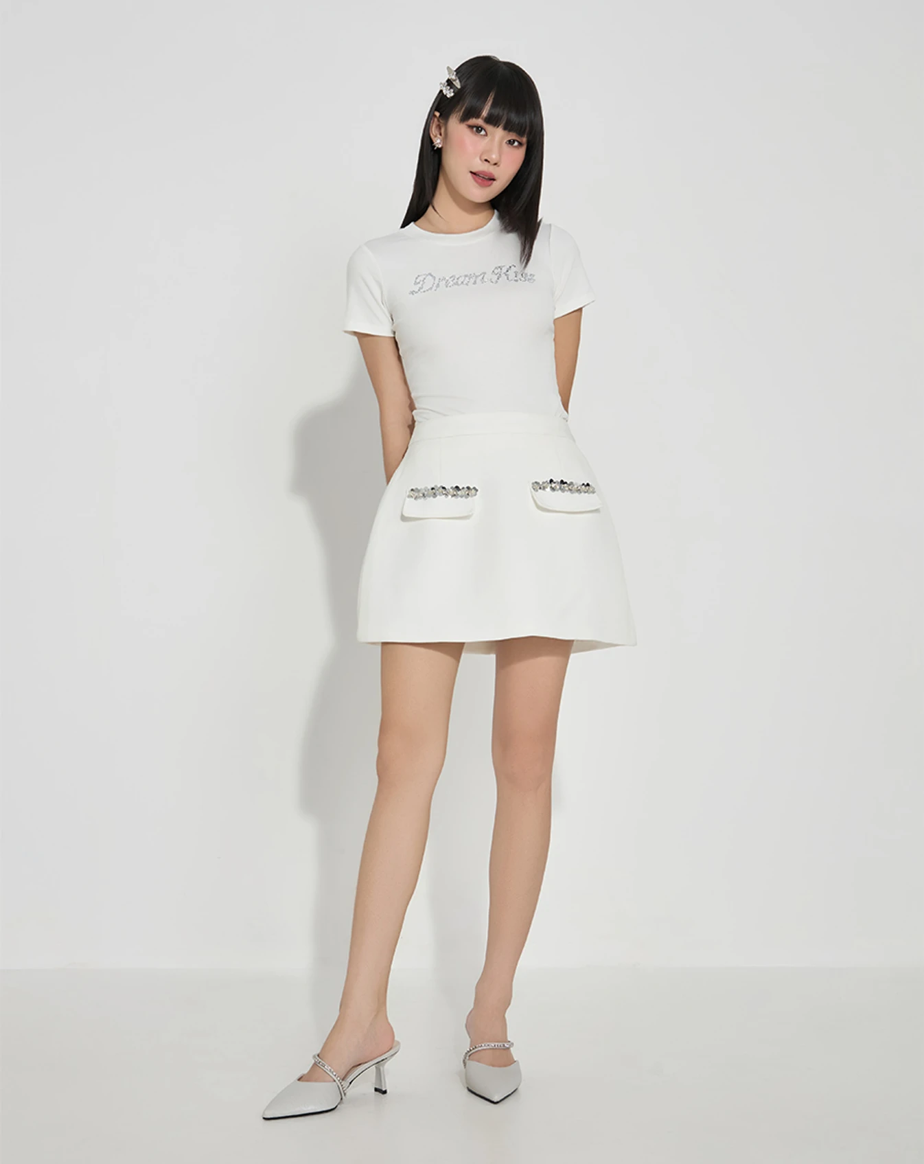 Chân váy trang trí dây sequin - Image 2