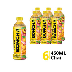 Lốc trà mật ong Boncha vị oolong đào chai 450ml (6 Chai)
