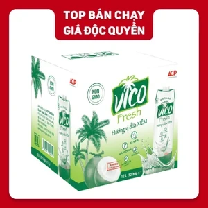 Thùng 12 hộp nước dừa xiêm Vico Fresh 1l