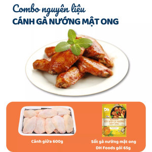 Combo Cánh giữa gà 600g và Xốt gà nướng mật ong Dh Foods