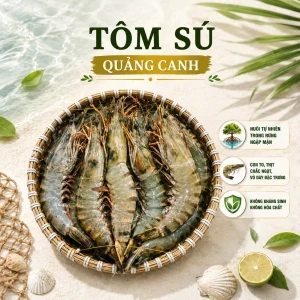 Tôm sú quảng canh size lớn (12-15 con/kg) túi 1Kg