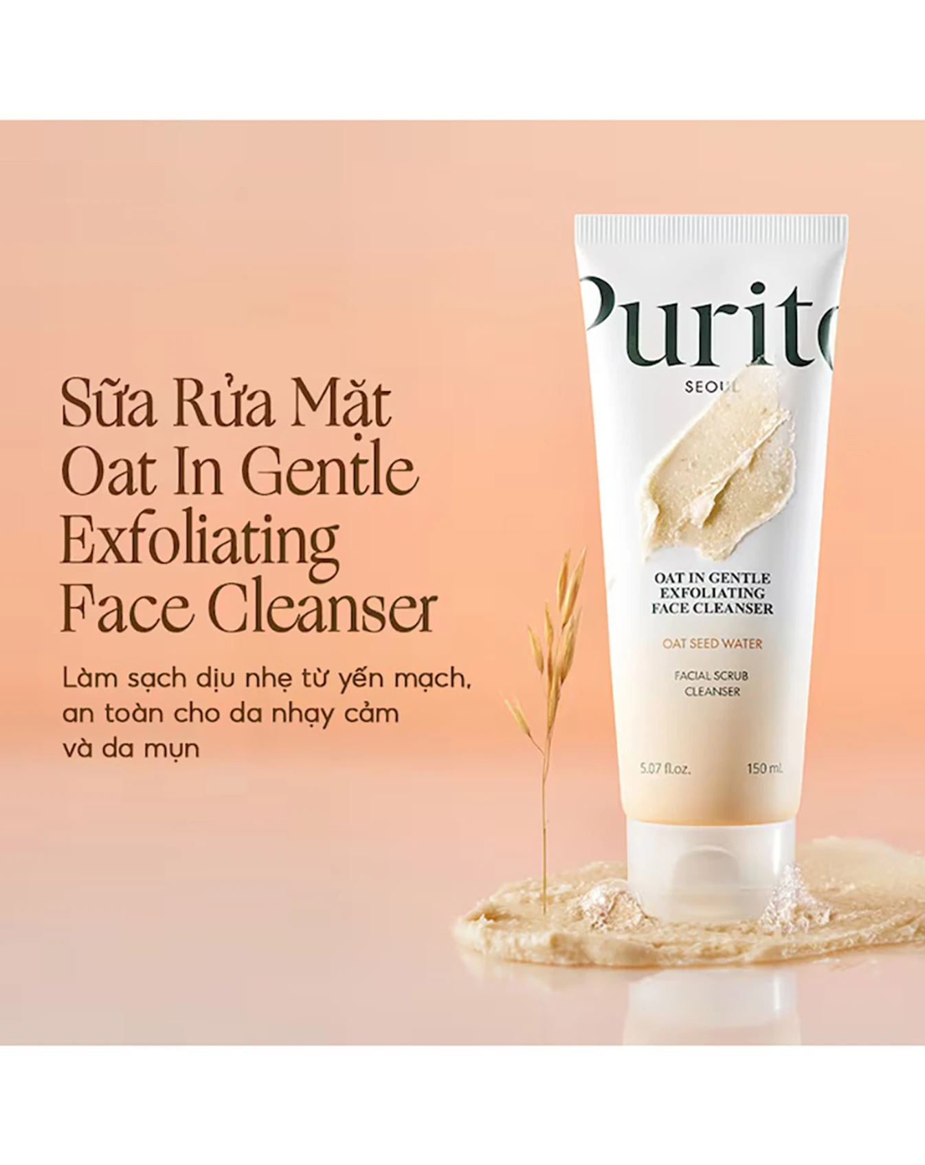 Sữa Rửa Mặt Purito Oat In Gentle Exfoliating Face Cleanser SRM046 - Image 2
