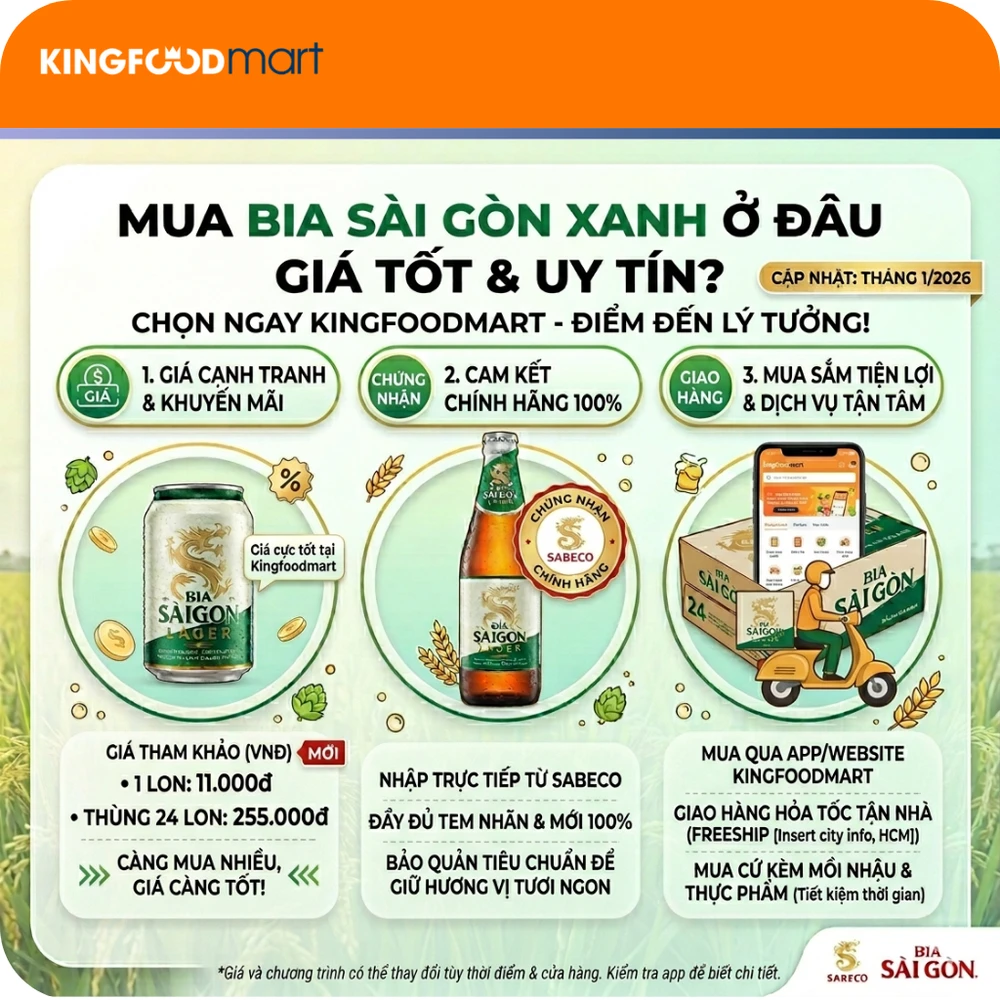 Mua bia Sài Gòn xanh ở đâu giá tốt và uy tín?