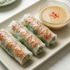 Nem cuốn nem nướng xốt đậu phộng nhanh gọn chỉ trong 10 phút