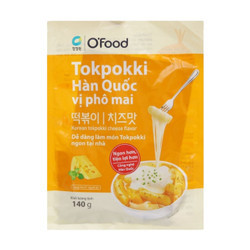 Bánh gạo Tokpokki Hàn Quốc vị phô mai O'food gói 140g (1 Gói)