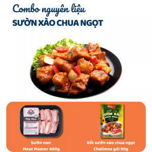 Combo Sườn Non Meat Master Khay 400g & Xốt Sườn Xào Chua Ngọt Cholimex