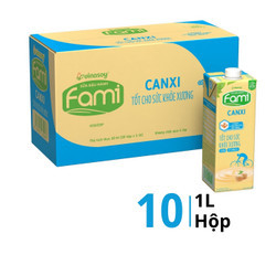 Thùng sữa đậu nành Canxi Fami hộp 1L (10 Hộp)