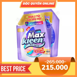 Combo 2 túi nước giặt xả giữ màu tươi mới Maxkleen 6kg (1 Combo)