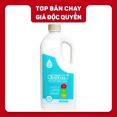 Sữa tươi thanh trùng không đường Delifres chai 1.8l