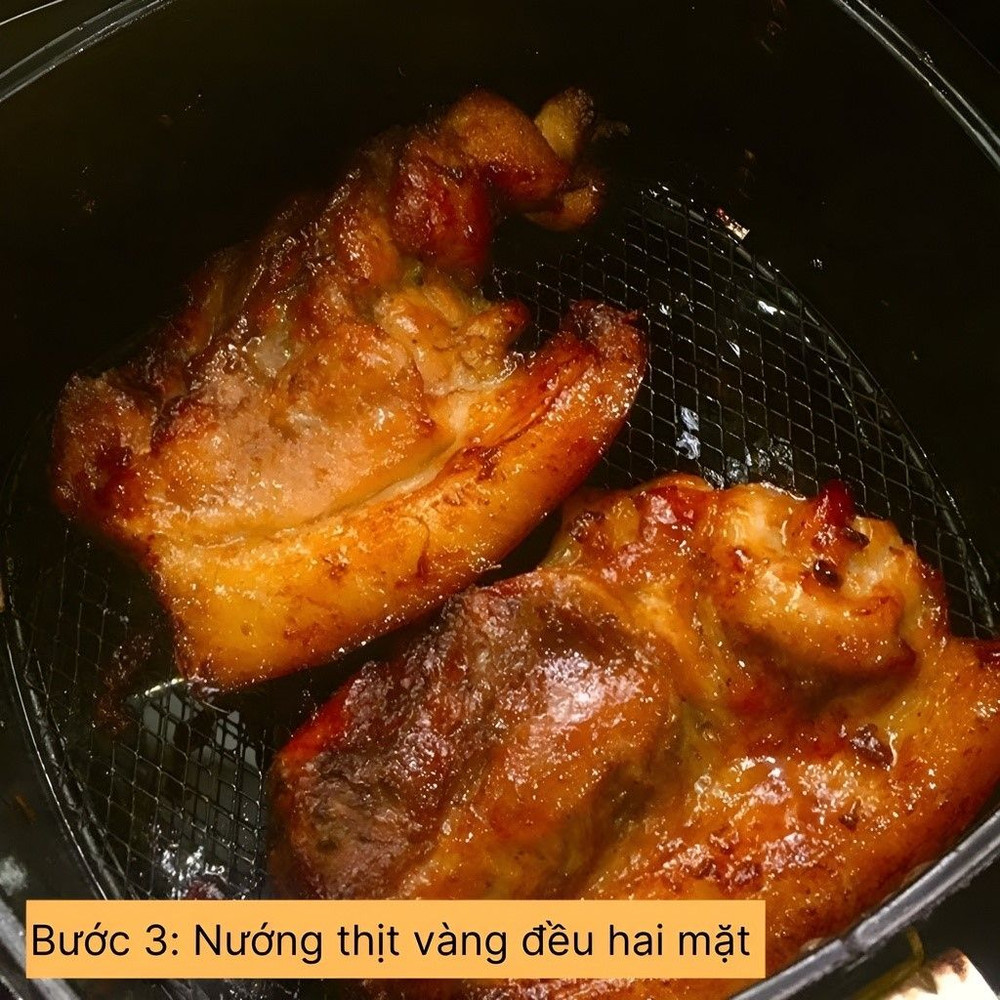 nướng thịt vàng đều hai mặt