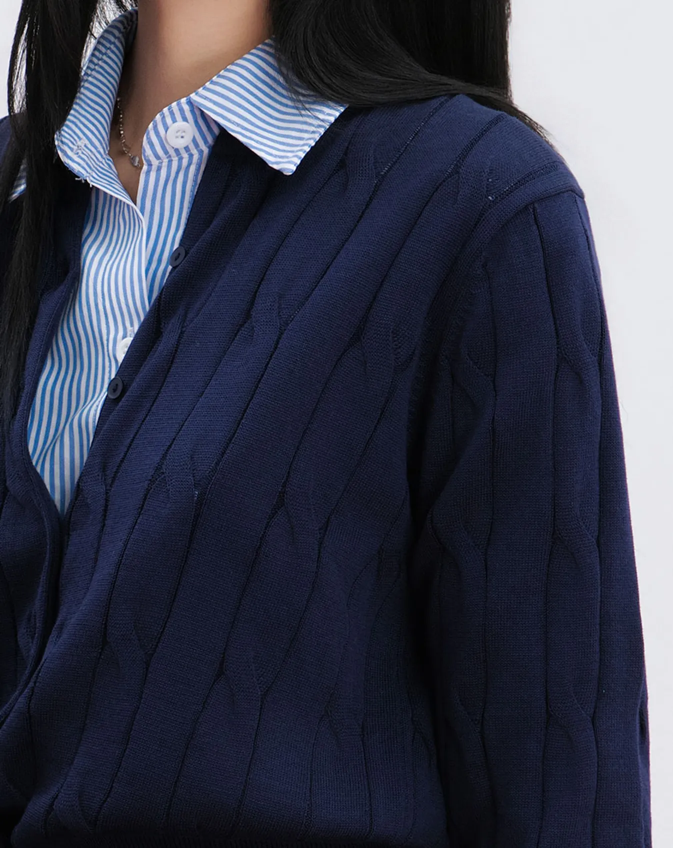 Áo cardigan dệt kim vặn thừng - Image 4