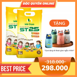 Combo 2 túi gạo thơm đặc sản ST25 Mê Gạo túi 5kg