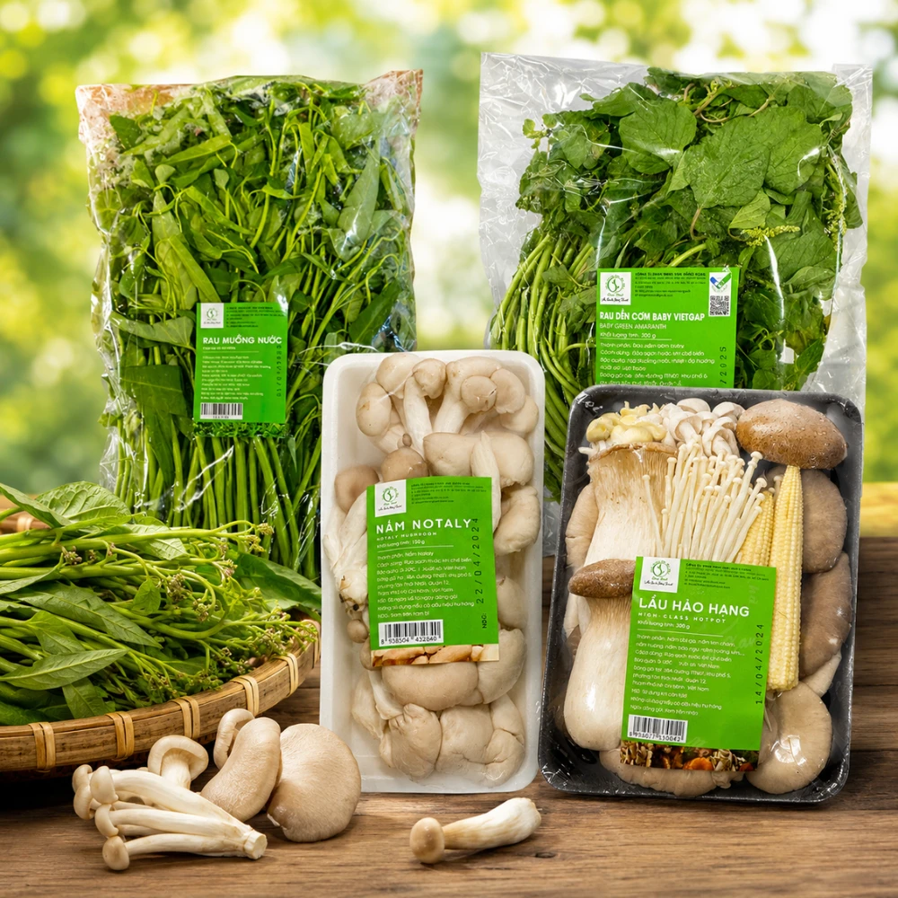 Top các sản phẩm rau củ và nấm sạch Sông Xanh Food bán chạy nhất tại Kingfoodmart.